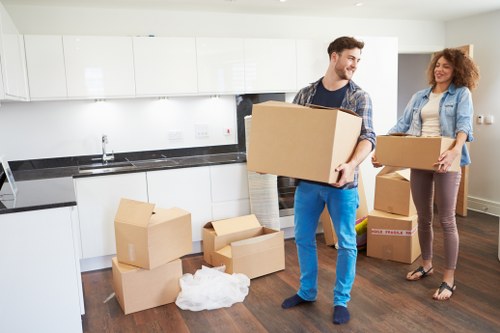 Packed boxes and furniture representing a Dundee removals quote