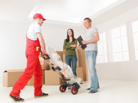 Office relocation items prepared for transport in Dundee