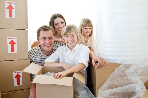 Business relocation with desks and equipment loaded for transport in Dundee