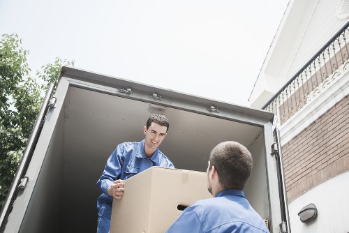 Packed boxes and furniture ready for home moving in Dundee
