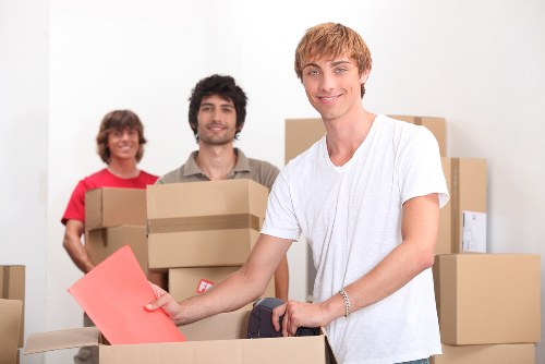 Packed household items prepared for safe transport during a move